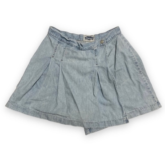 Vintage Denim Skort Y2K Light Wash Jean Cotton Skirt-Shorts Women’s‎ Size Large - Picture 1 of 12